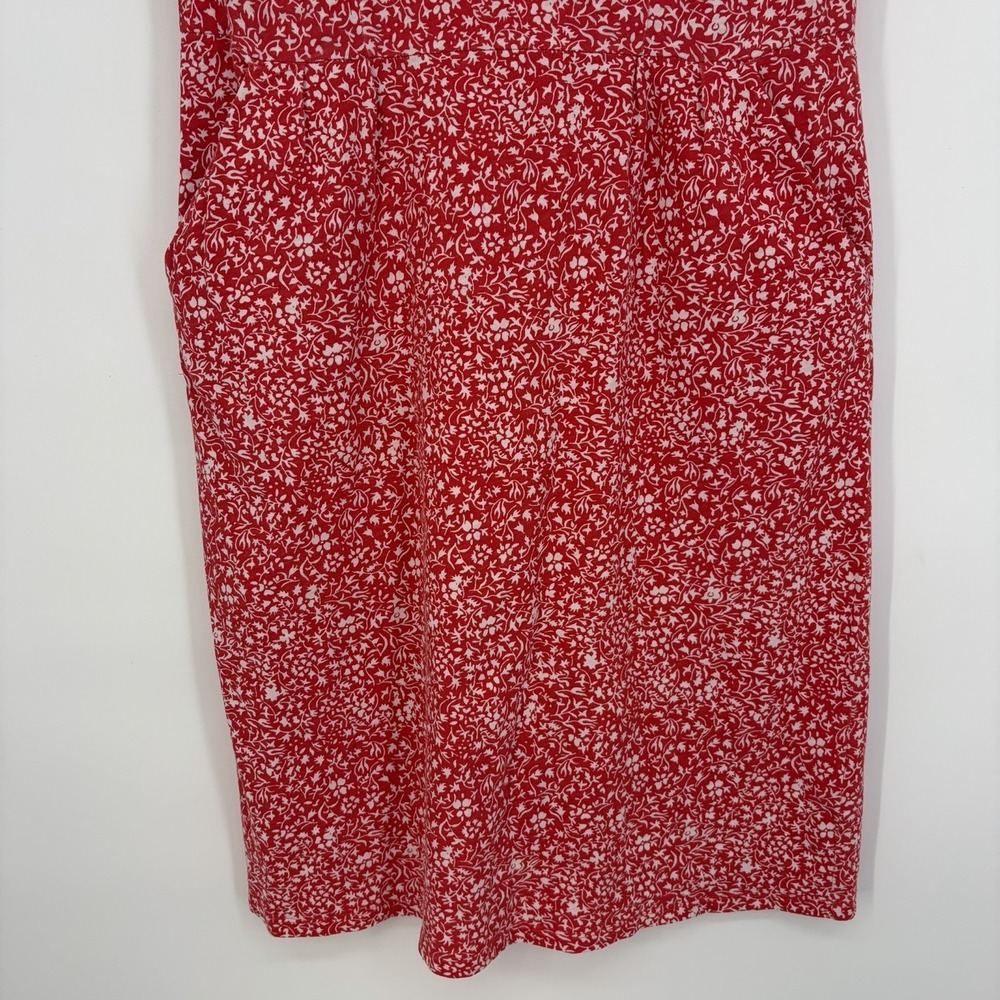 Boden Womens Phoebe Shift Dress 10 Red Floral Cotton Jersey Feminine Preppy 10R - Picture 4 of 9